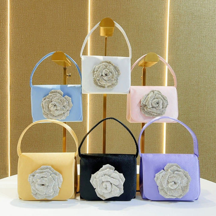 Elegante Satinkleid Abendtasche