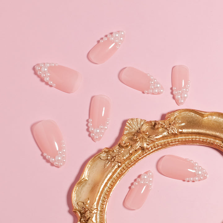 Glamouröses Perl-betontes Druck-Nagelset Karnz