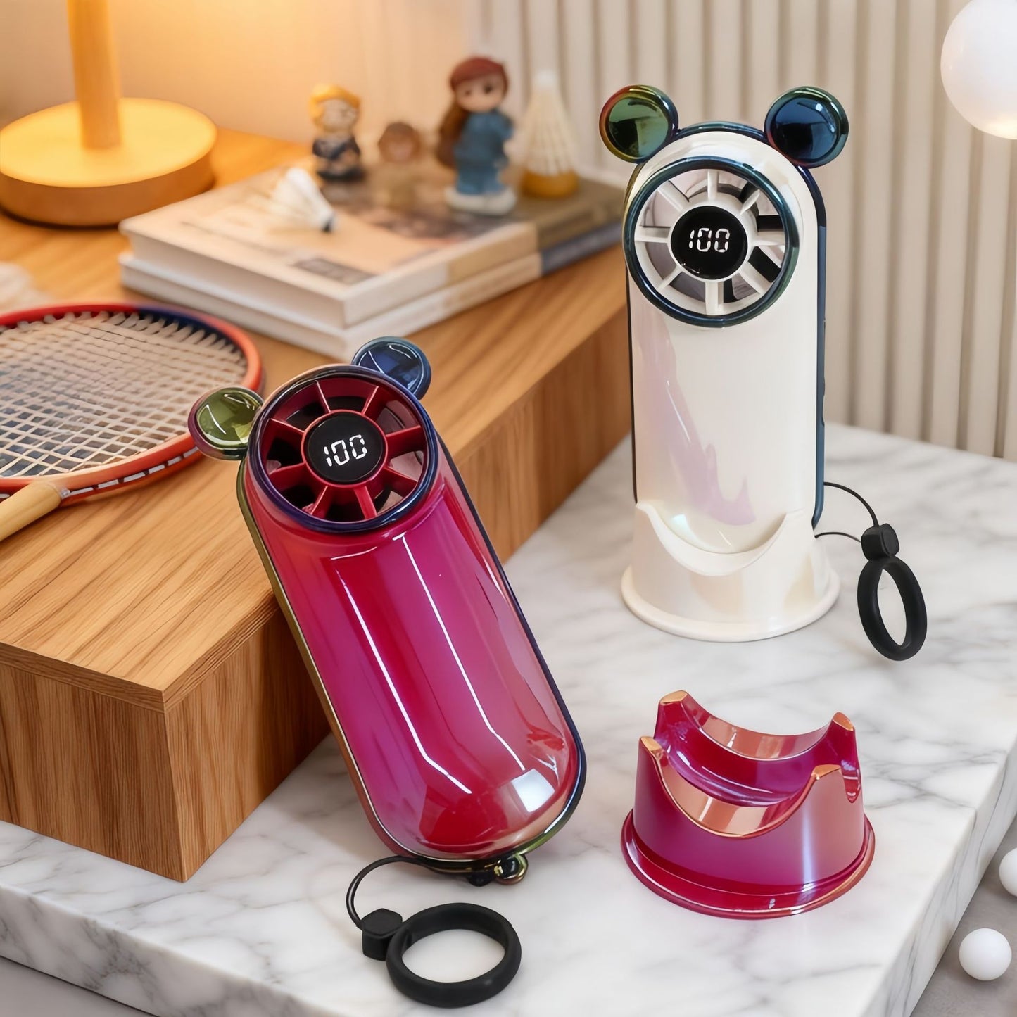 Damen Tragbarer Mini Ventilator mit LCD-Display Karnz