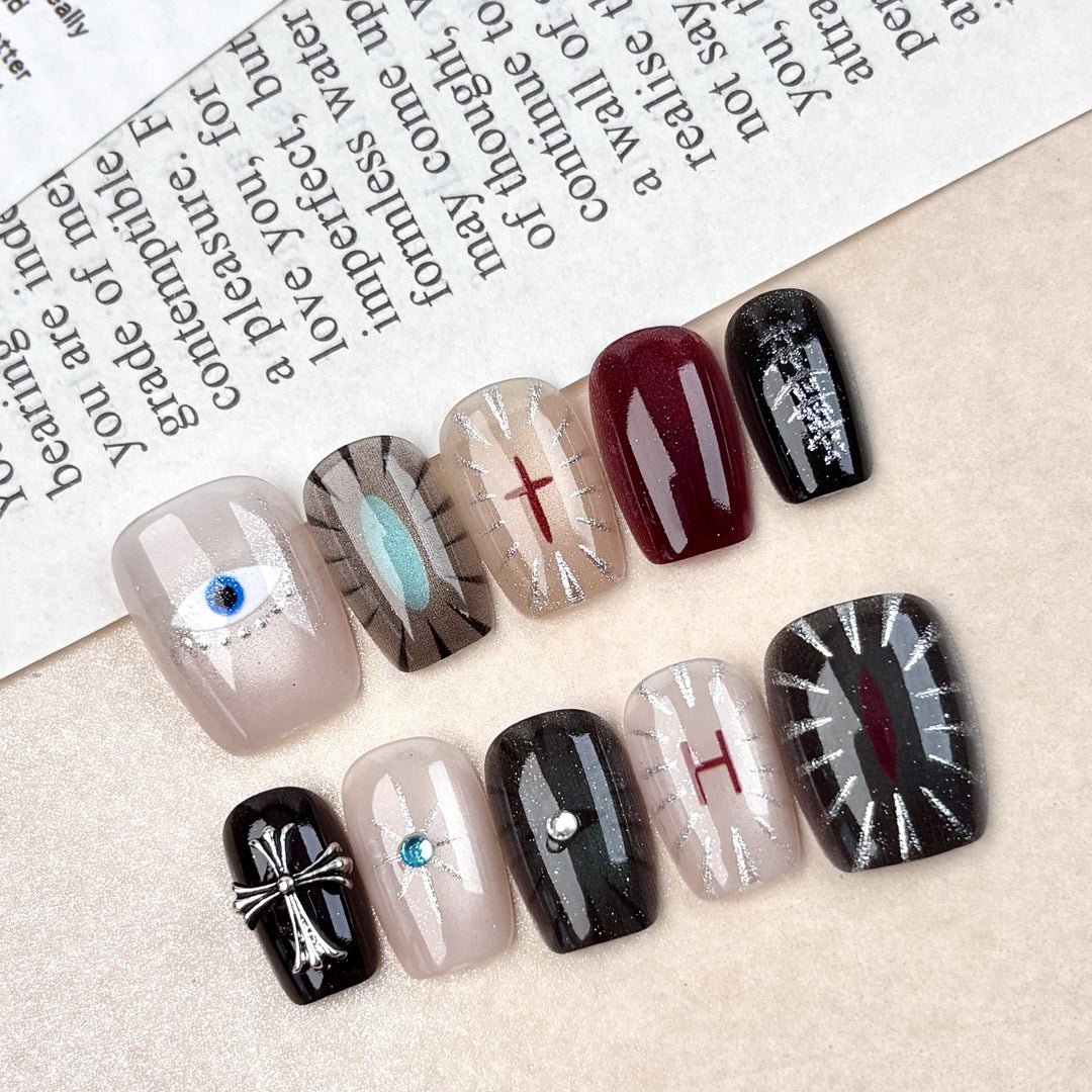 Künstlerisch Thematisiertes Nagelkunst Press-On Set