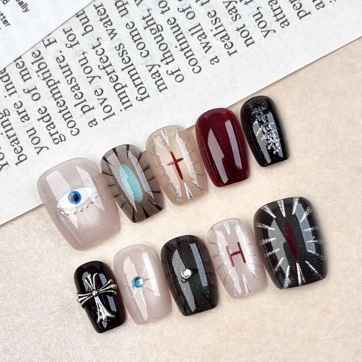 Künstlerisch Thematisiertes Nagelkunst Press-On Set