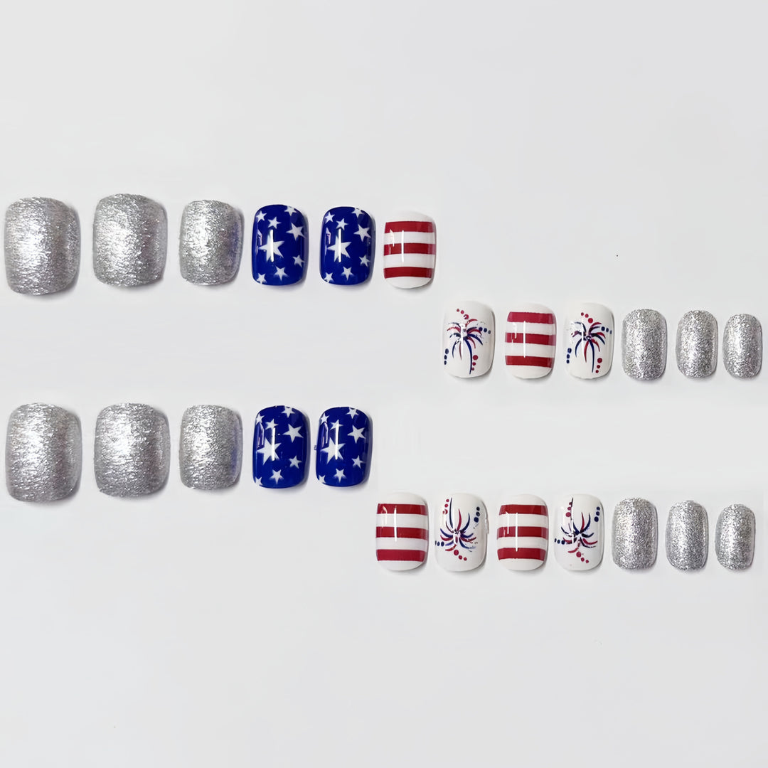 Patriotisches Themen-Press-On-Nagelkunst-Set Karnz