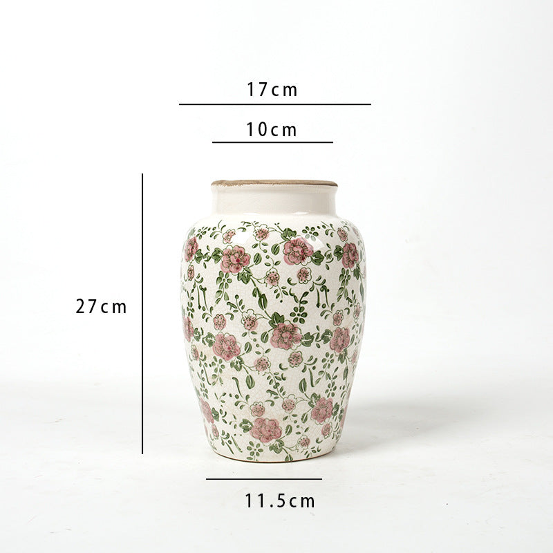 Florale Keramik Vase mit kunstvollem Design Karnz