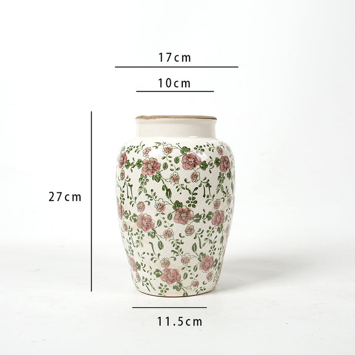 Florale Keramik Vase mit kunstvollem Design Karnz