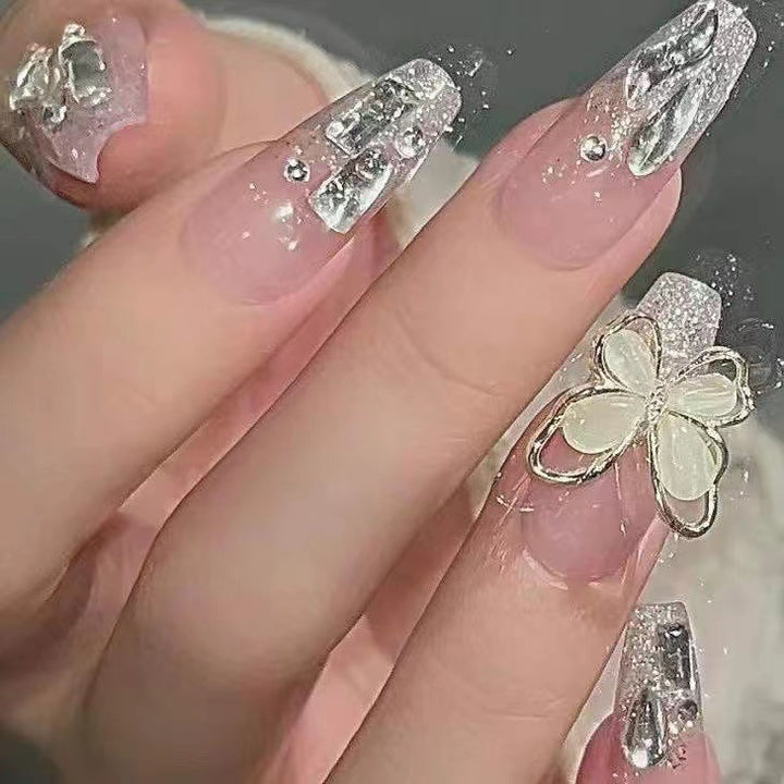 Funkelndes Strass-Kunstnagel-Set Karnz