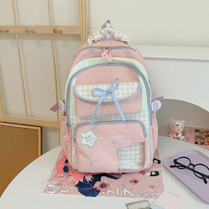 Verspielt gemusterter Schulrucksack Karnz