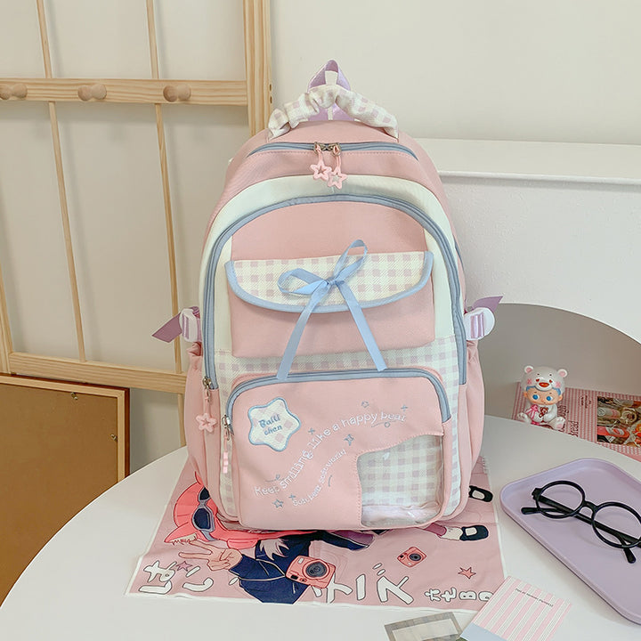 Verspielt gemusterter Schulrucksack Karnz