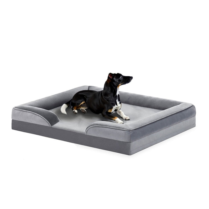 Orthopädisches Hundebett mit Rückenlehne
