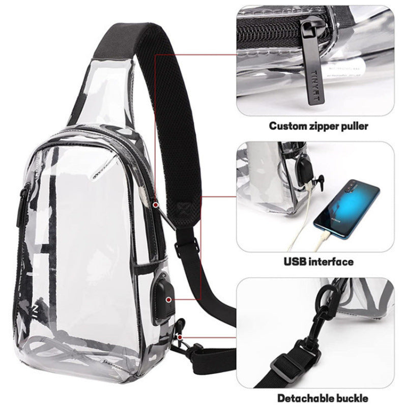 Durchsichtige Sling-Tasche mit Praktischem Mehrfachtaschen-Design Karnz