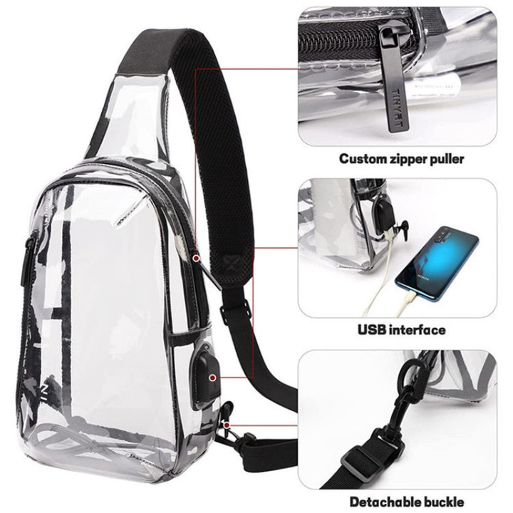 Durchsichtige Sling-Tasche mit Praktischem Mehrfachtaschen-Design Karnz