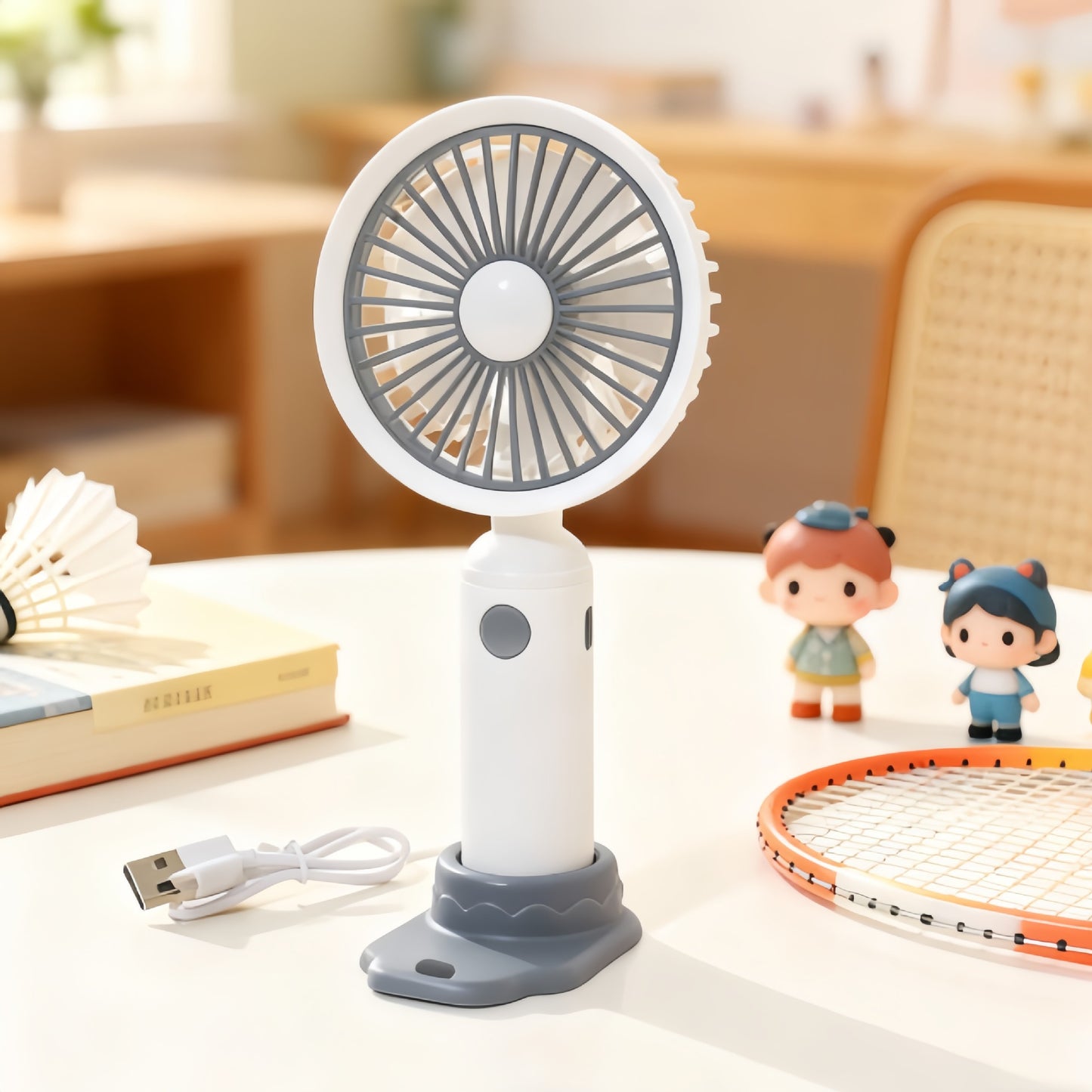 Unisex Tragbarer Handventilator mit flexiblem Hals und USB-Anschluss Karnz
