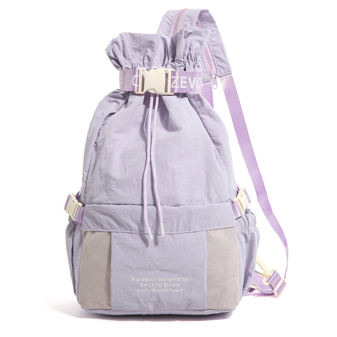 Lässiger Drawstring-Rucksack mit Netztaschen Karnz