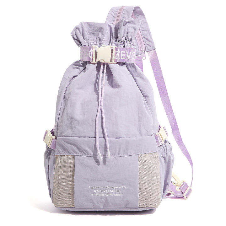 Lässiger Drawstring-Rucksack mit Netztaschen Karnz