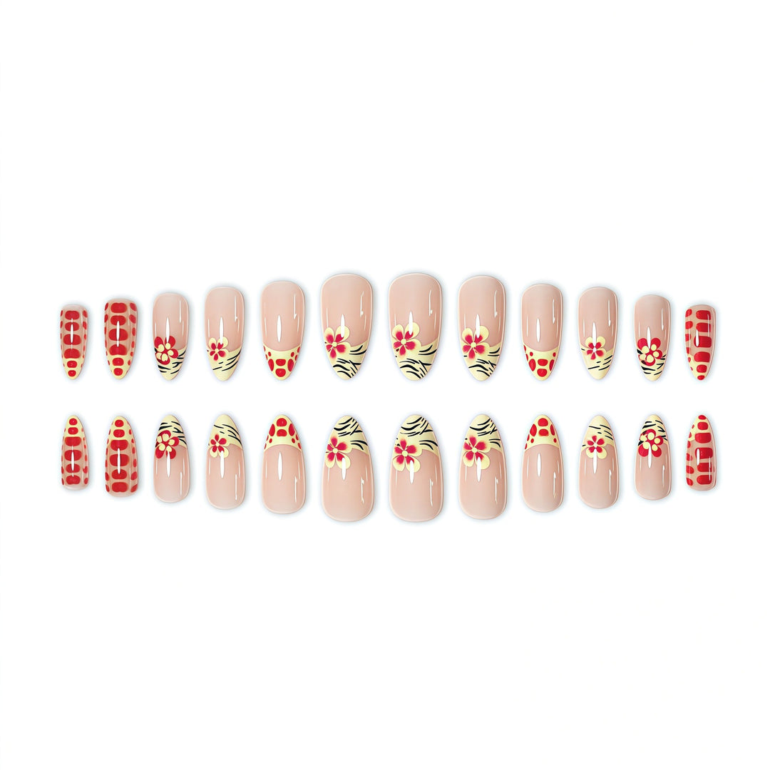 Künstlerisches Floral Press-On Nagel Set Karnz 1787368887