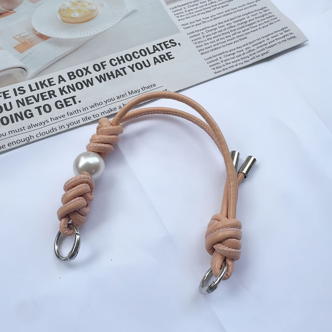 Eleganter geknoteter Leder-Schlüsselanhänger Halter Karnz
