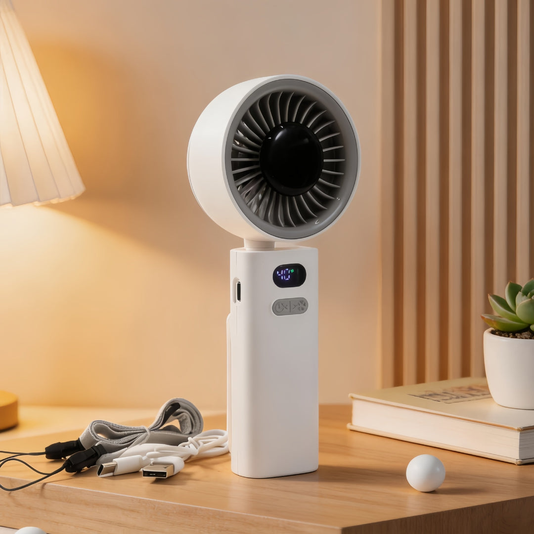 Damen Tragbarer Handventilator mit variabler Geschwindigkeitsregelung und ergonomischem Design Karnz