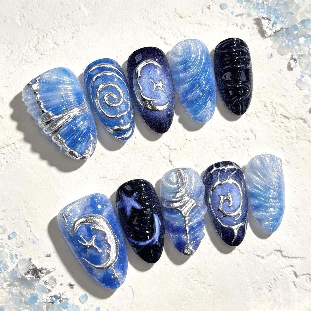 Marine-Themen Press-On Nagelkunst Set