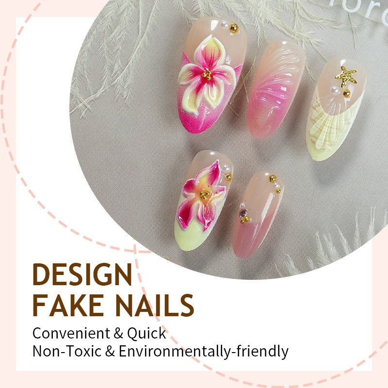 Kunstnagelset mit floralen 3D-Designs Karnz