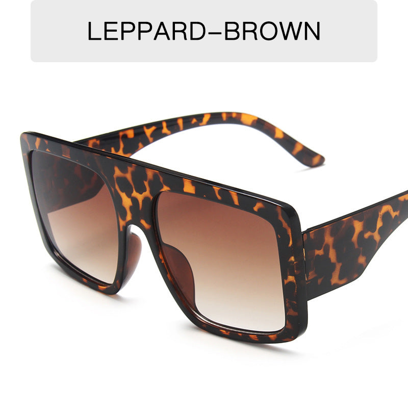 Damen oversized Sonnenbrille mit markantem Leopardenmuster Karnz