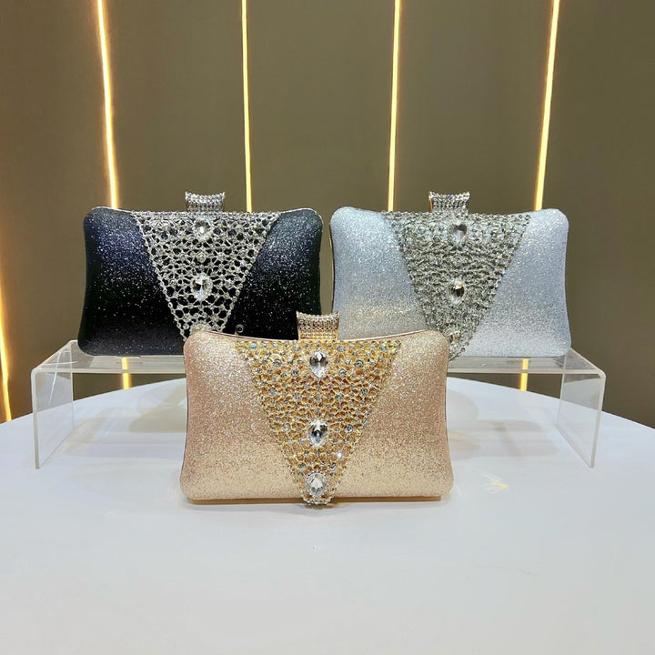 Glamouröse Strass-besetzte Abendtasche