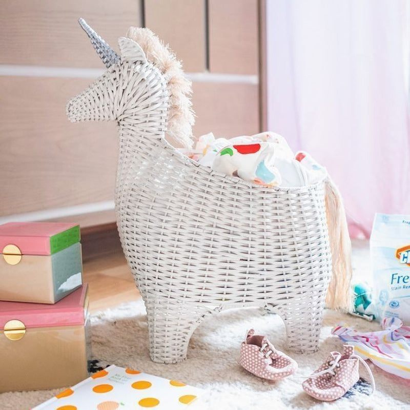 Verspielter Dekorationskorb im Einhorn-Design Karnz