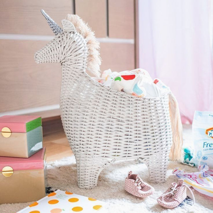 Verspielter Dekorationskorb im Einhorn-Design Karnz