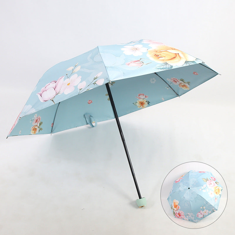 Damen Falt-Regenschirm mit eleganter Blumenoptik Karnz