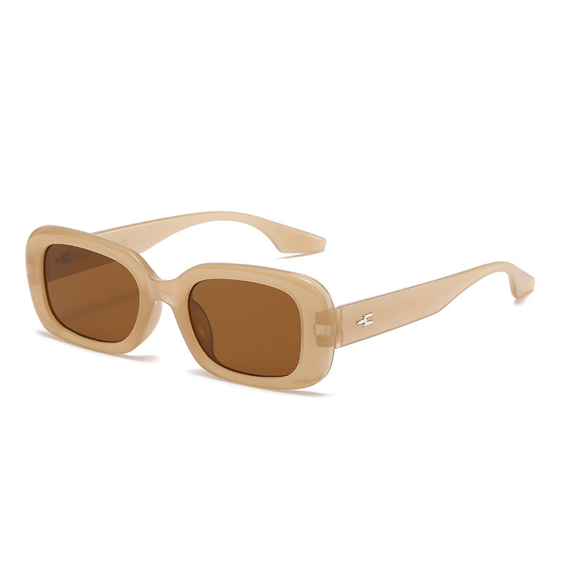 Damen modische quadratische Sonnenbrille mit breitem Rahmen und UV-Schutz Karnz