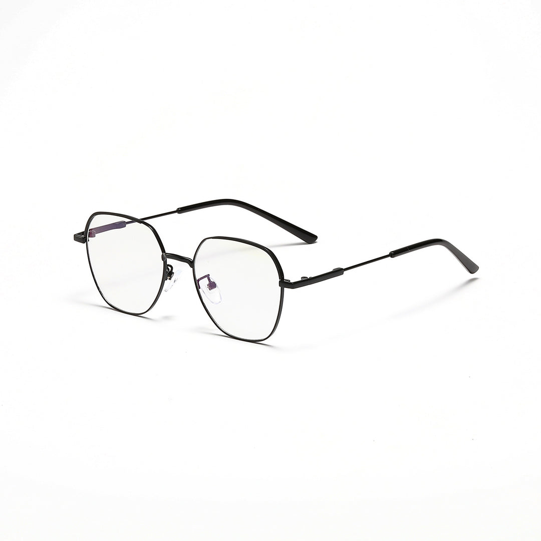 Damen modische Sonnenbrille mit schmalem Metallrahmen und blauen Gläsern Karnz
