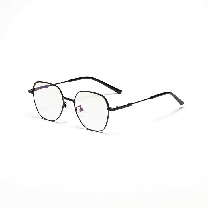 Damen modische Sonnenbrille mit schmalem Metallrahmen und blauen Gläsern Karnz