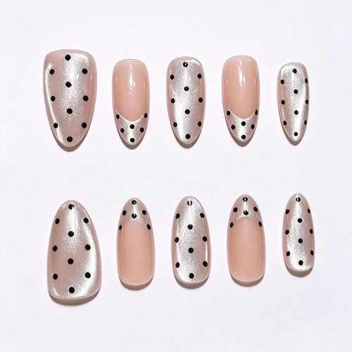 Polka-Dot Dekorative Press-On Nagel-Spitzen Karnz