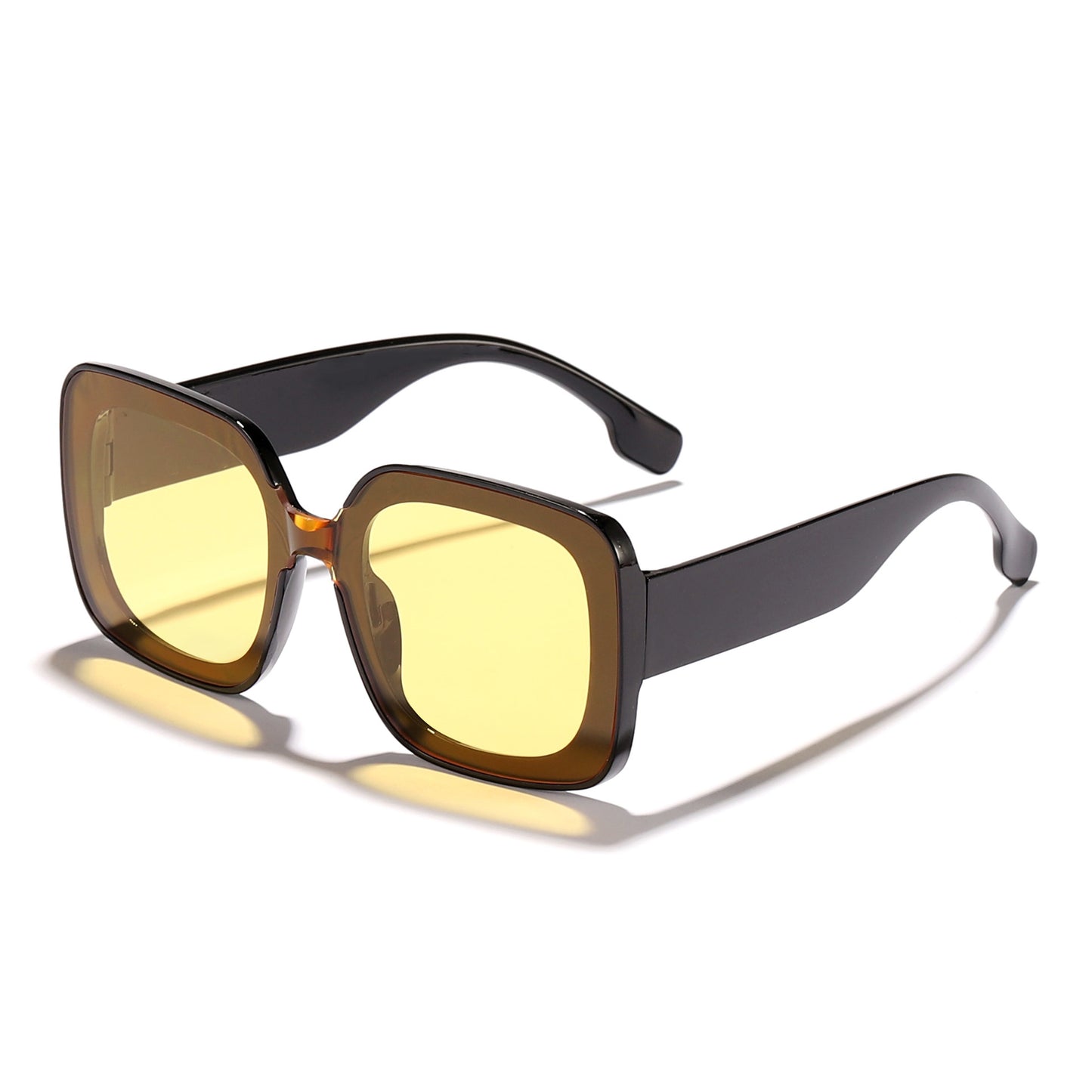 Damen quadratische Sonnenbrille mit innovativem transparenter Rahmendesign Karnz