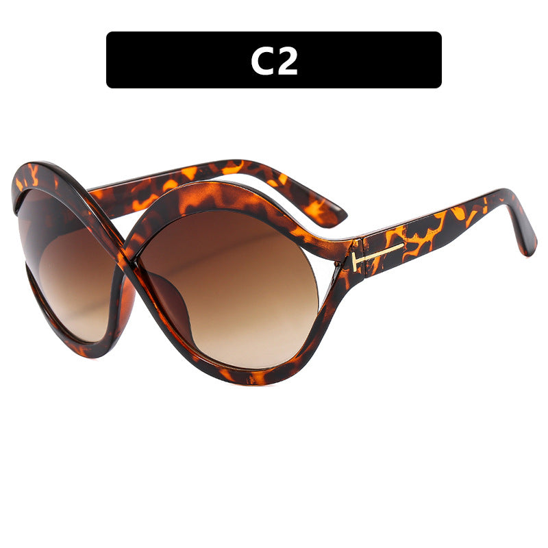 Damen extravagante Cat-Eye Sonnenbrille mit geschwungenem Rahmen Karnz