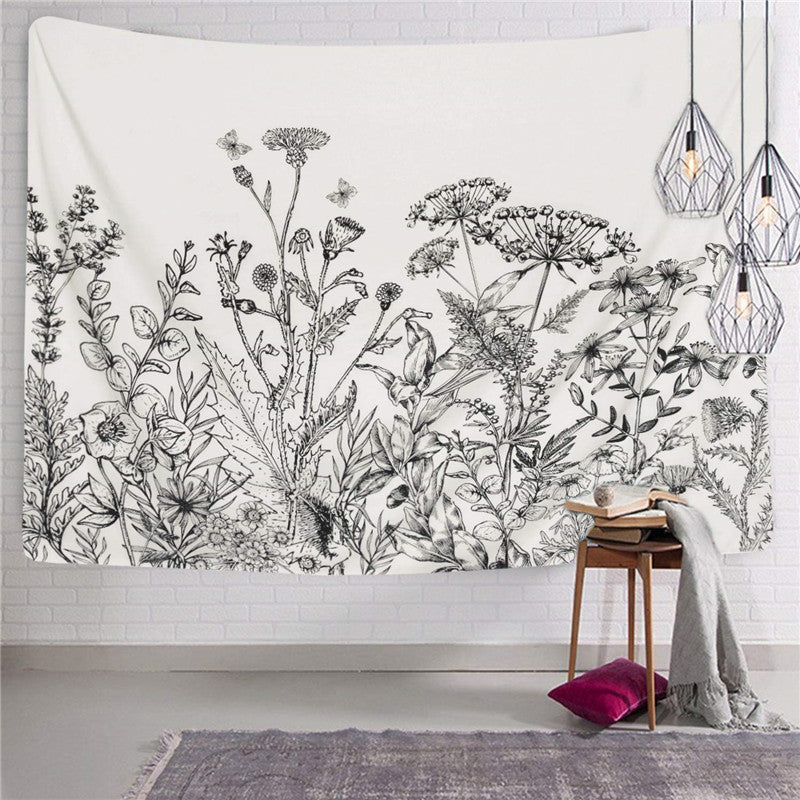 Botanische Illustration Wandteppich