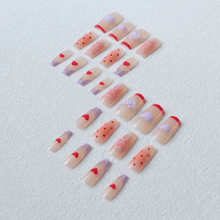Romantisches Herz-Themen-Nagelkunst-Set