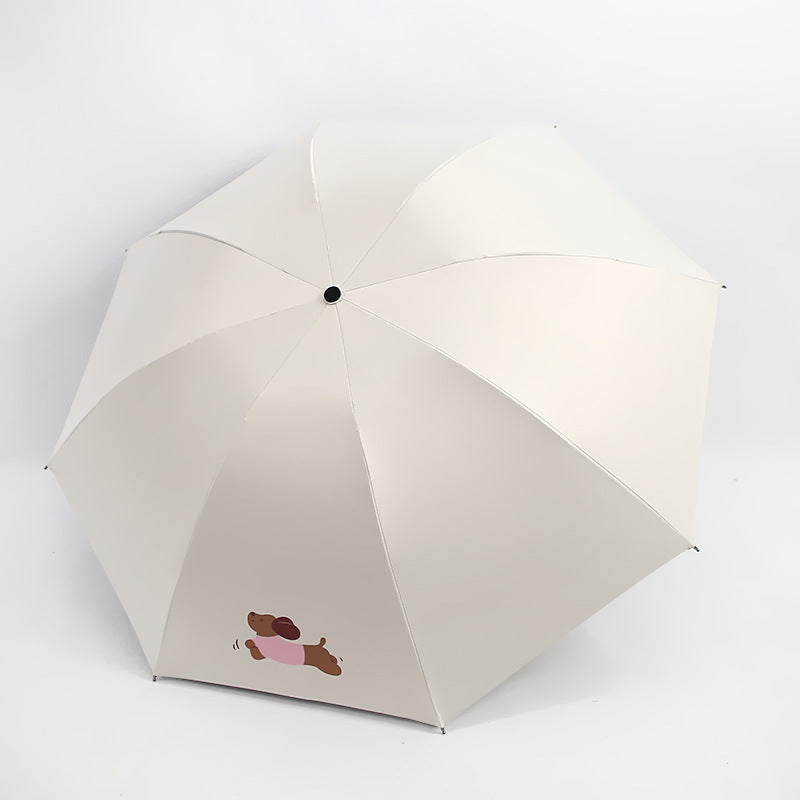 Damen Kinderfreundlicher Regenschirm mit lustigem Bärenmotiv Karnz