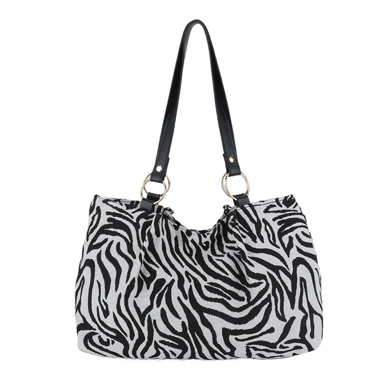 Stylische Zebra-Print-Canvas-Shopper-Tasche Karnz