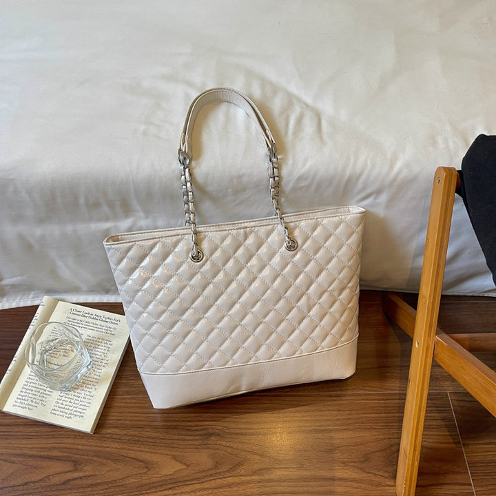 Glänzende gestepptes Tote-Handtasche