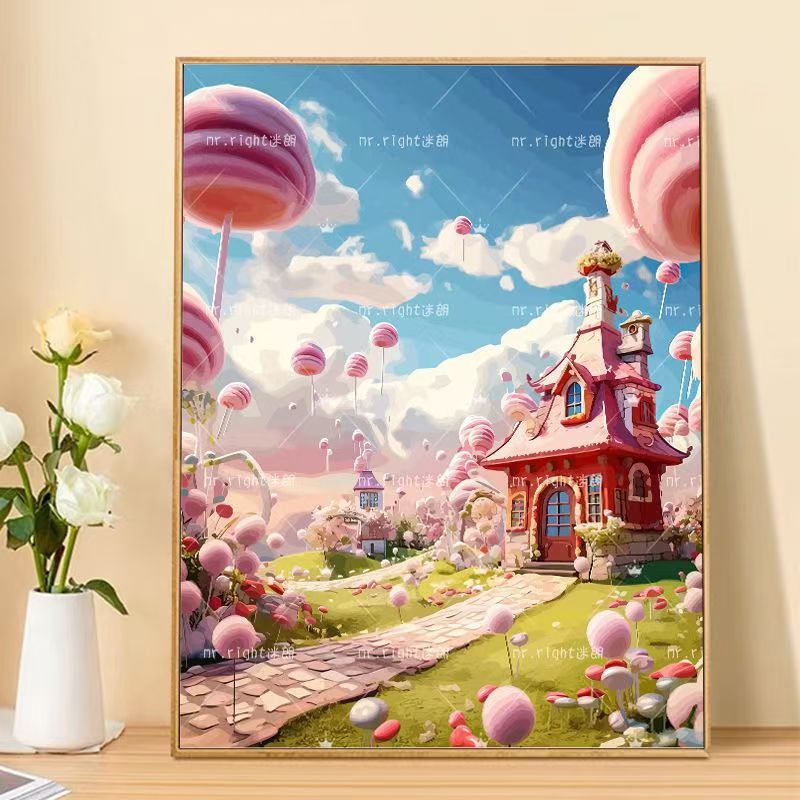 Skurrile Fantasy Landschaft Kunst Leinwand Karnz