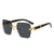 Damen extravagante quadratische Sonnenbrille mit goldenen Akzenten Karnz