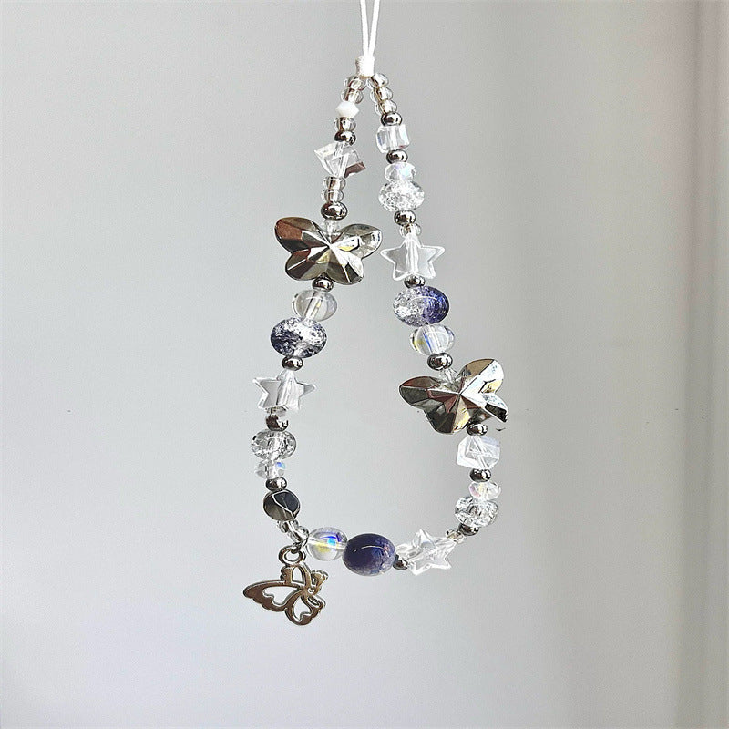Damen Dekorativer Schmetterlingsperlen Charms Lanyard Karnz