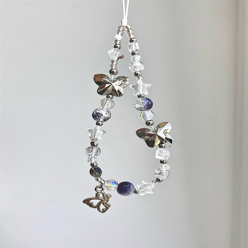 Damen Dekorativer Schmetterlingsperlen Charms Lanyard Karnz