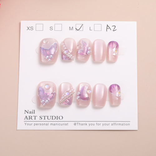Künstlerisches Press-On Nail Set Karnz