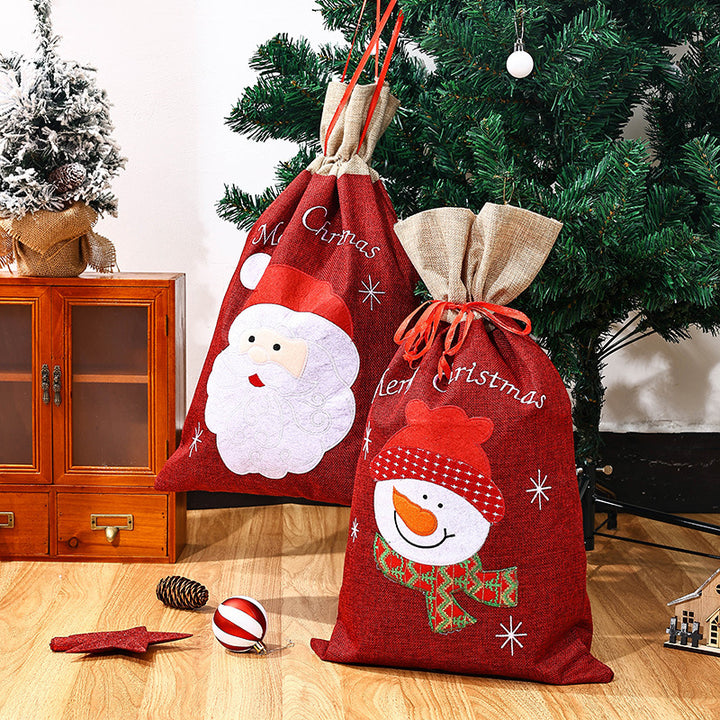 Festlicher Weihnachtsgeschenkesack mit Schneemann-Motiv Karnz
