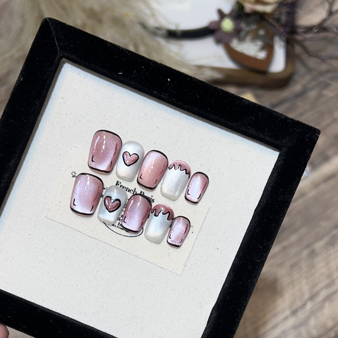 Dekorativer Floral Stiletto Press-On Nail Set Karnz