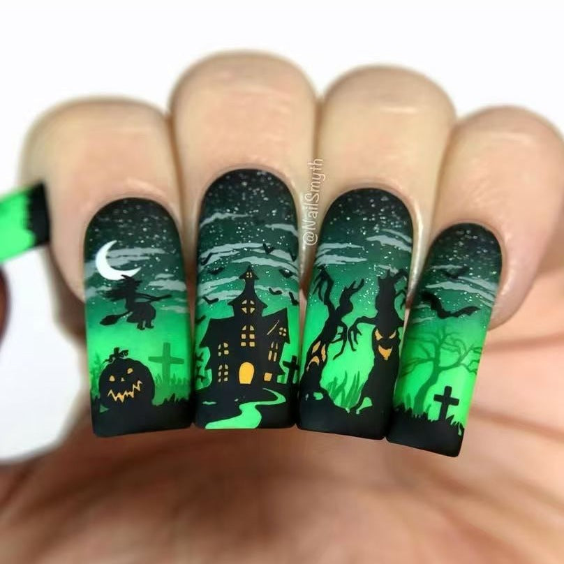 Halloween Kunstnagelset mit gruseligen 3D-Motiven Karnz