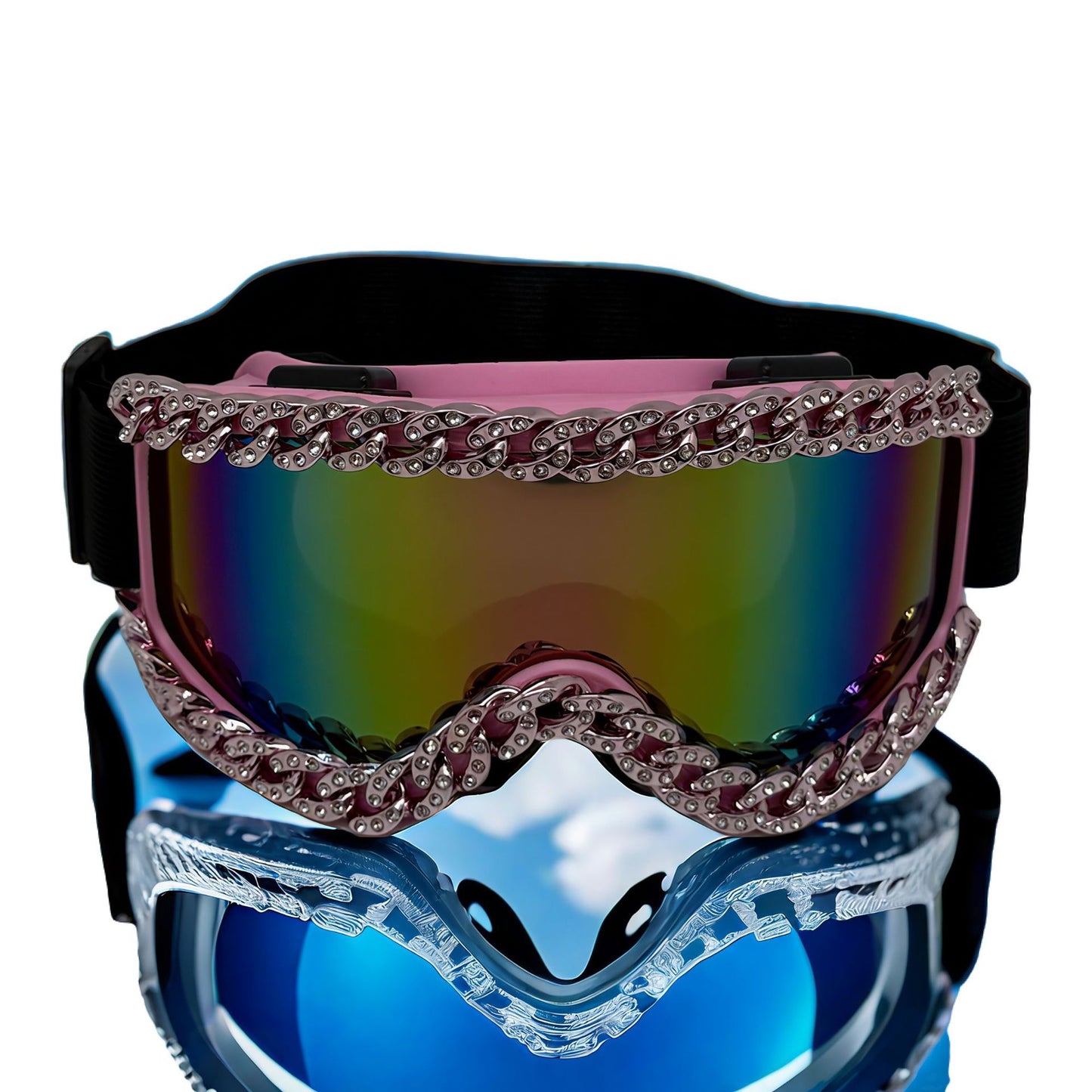 Damen Skibrille mit glamourösem Strassrahmen Karnz