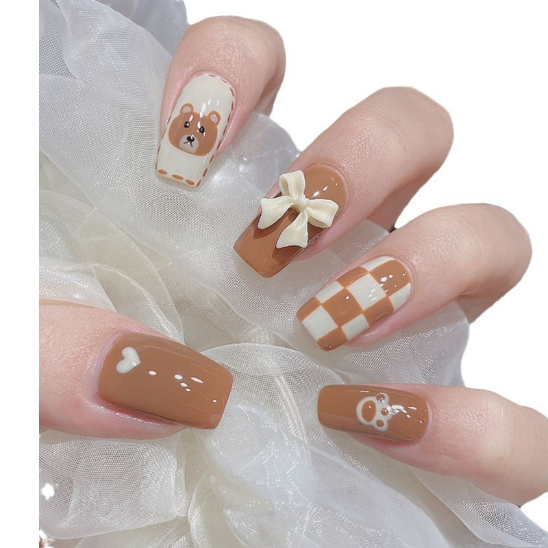 Verspielte Bären-Themen-Nagelkunst