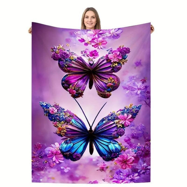 Künstlerisch von Schmetterlingen inspirierte Fleecedecke