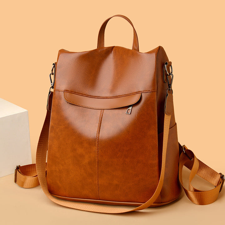 Vielseitiger Strukturierter Leder Rucksack Karnz